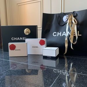 Chanel boxes, large, medium, small